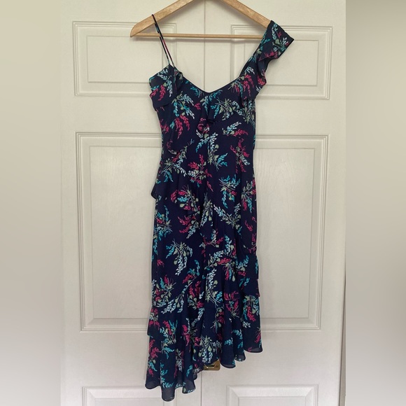 {Likely} Ophelia Floral Asymmetrical Ruffle Dress in Blue - Women's 00 - NWT - Picture 6 of 11